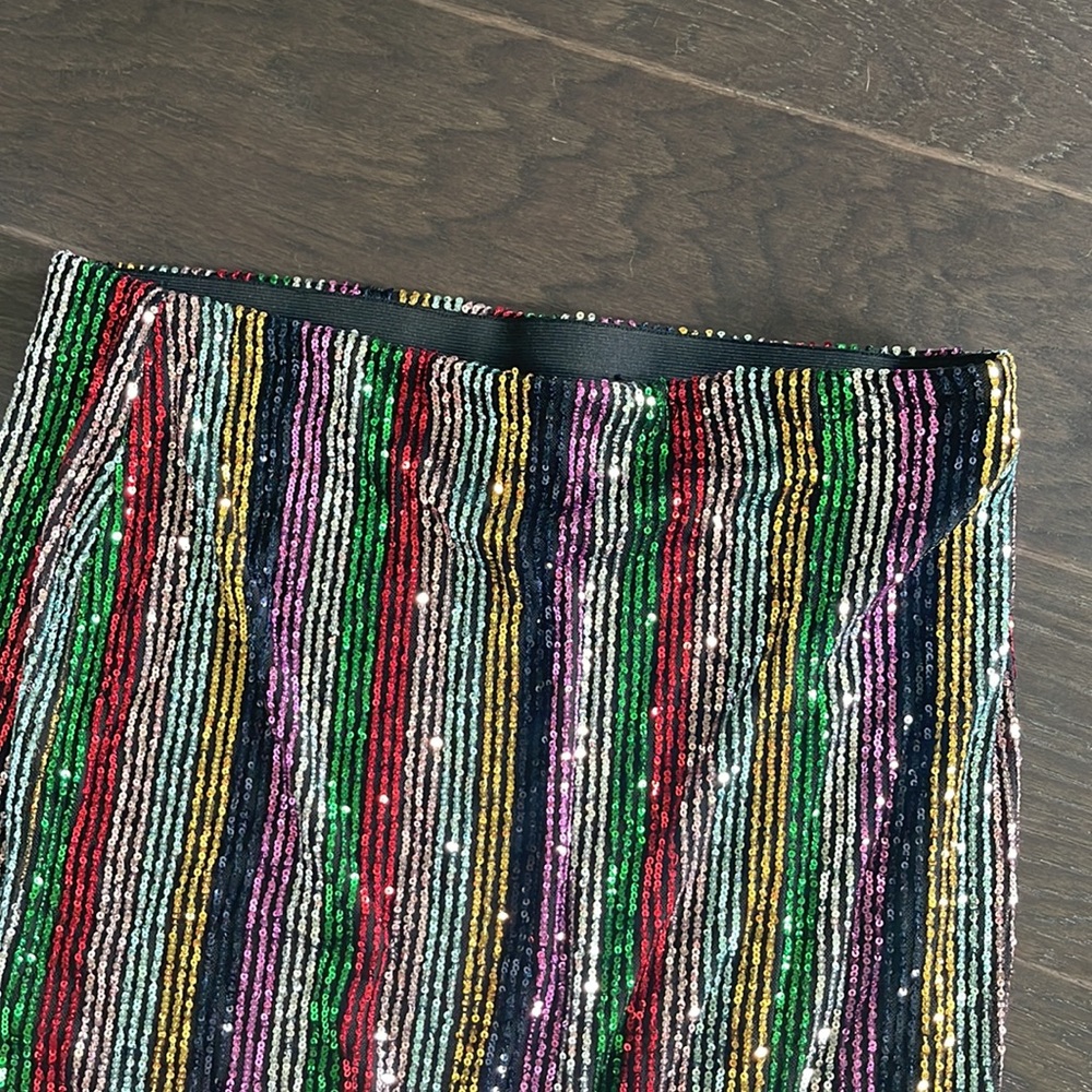 INC International Concepts Multicolor Sequin Striped Pencil Skirt - Picture 5 of 5